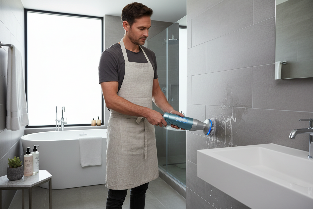SpinClean Pro – Elektrisk Rengöringsborste med 4 Borsthuvuden