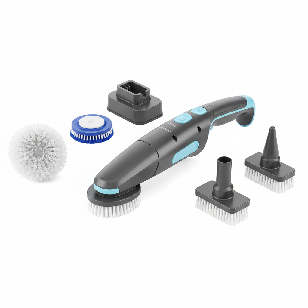 SpinClean Pro – Elektrisk Rengöringsborste med 4 Borsthuvuden